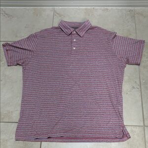 Daniel Cremieux Red and Gray Striped Polo Shirt